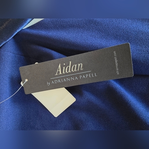 Adrianna Papell Stretch Crepe Off The Shoulder Long Column Gown With Bows Sz 10. - Picture 10 of 10